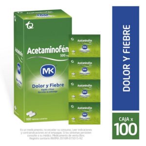 Acetaminofen 500 Mg 100 Tab Mk