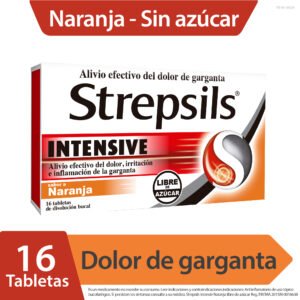 Strepsils Intens.Naranja Sin Azuc.16 Tbs