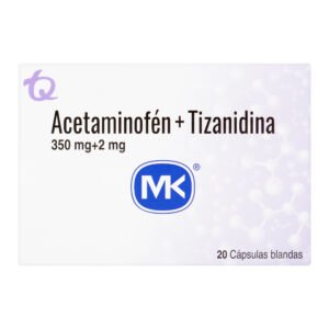 Acetaminofen/Tizanidina 350mg/2mg 20caps