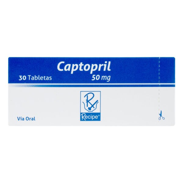 Captopril 50 Mg 30 Tabletas Rc