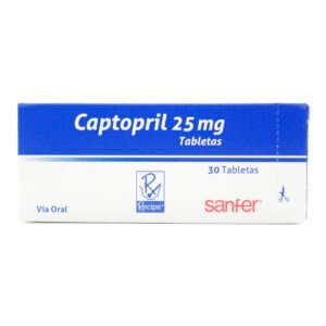 Captopril 25 Mg 30 Tabletas Rc