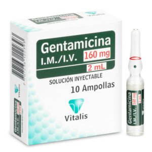 Gentamicina 160 Mg/2 Ml 10 Ampollas Vt