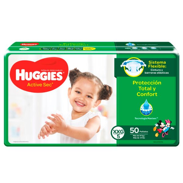 Pan.Huggies Active Sec Et.5 Xxg 50 Und