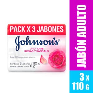 3 Jabón Jj Adulto Rosas Y Sándalo 110 Gr