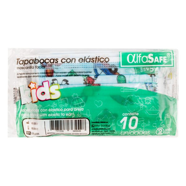 producto3626 Tapaboca Infantil Alfa E.I 10 Uds