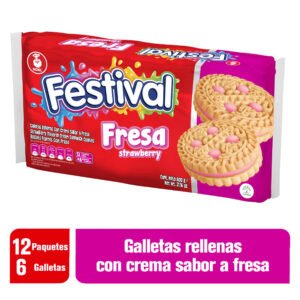 Galletas Festival Fresa 12 Paq.6 Und
