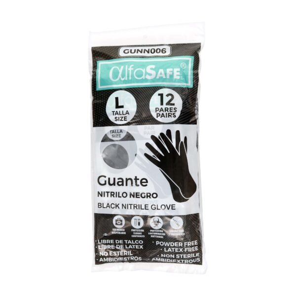 producto3691 Guantes Alfasafe Negro Talla L 12 Und