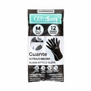 Guantes Alfasafe Negro Talla M 12 Und