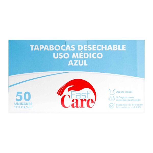 producto3786 Tapabocas Azul Fast Care 50un Icom