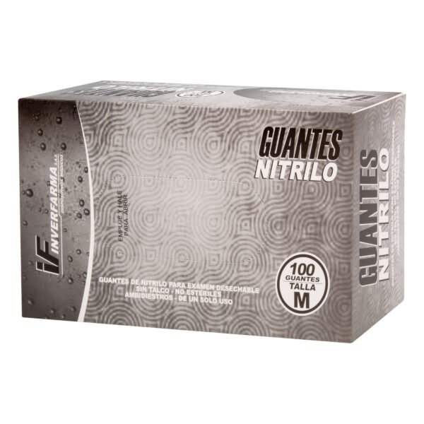 Guante Nitrilo Negro T.M 100 Und Inverfa