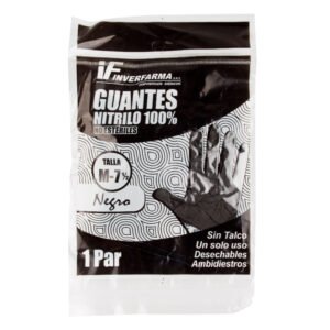 Guante Nitrilo Negro T.M 2 Und Inverfarm
