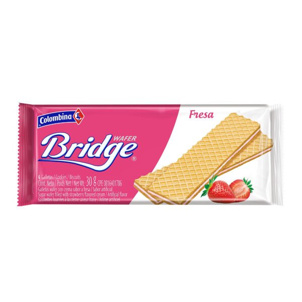 Galleta Bridge Fresa 10 Und