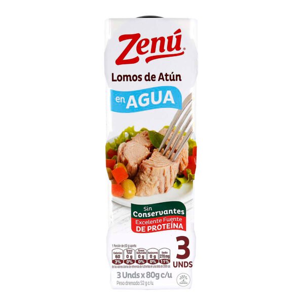 Atun Zenu En Agua Lomito 80 Gr 3 Und