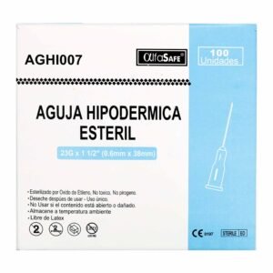 Aguja Hipodermica Alfa 23gx1 1/2 100 Und