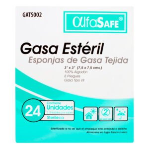 Gasa Alfa Safe Esteril 3x3x2 Yd 24 Und