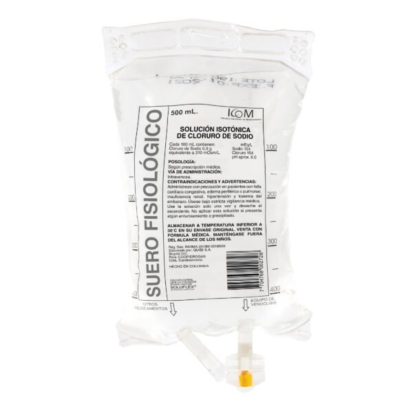 Suero Fisiologico 500ml Bolsa Icom