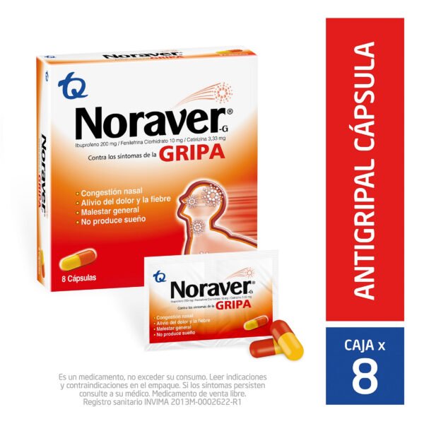 Noraver G Contra La Gripa 8 Capsulas