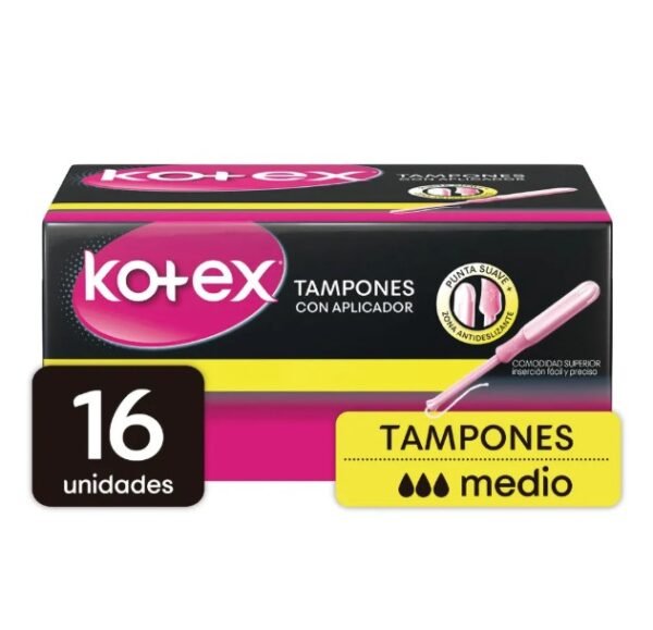 Tampon Kotex Medio Con Aplicador 16 Unds