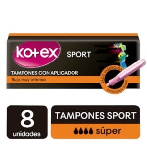 Tampon Kotex Sport Medio Con Apli.8 Und