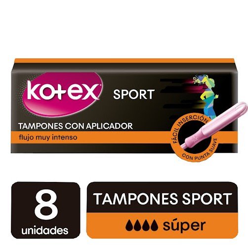 Tampon Kotex Sport Super Con Aplic.8 Und