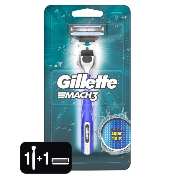 Maq.Afeitar Gillette Mach 3 Aqua Grip